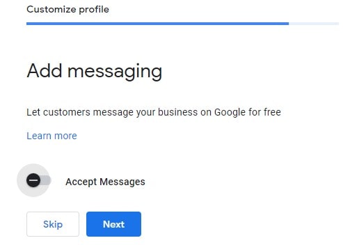 google my business optimization service messaging