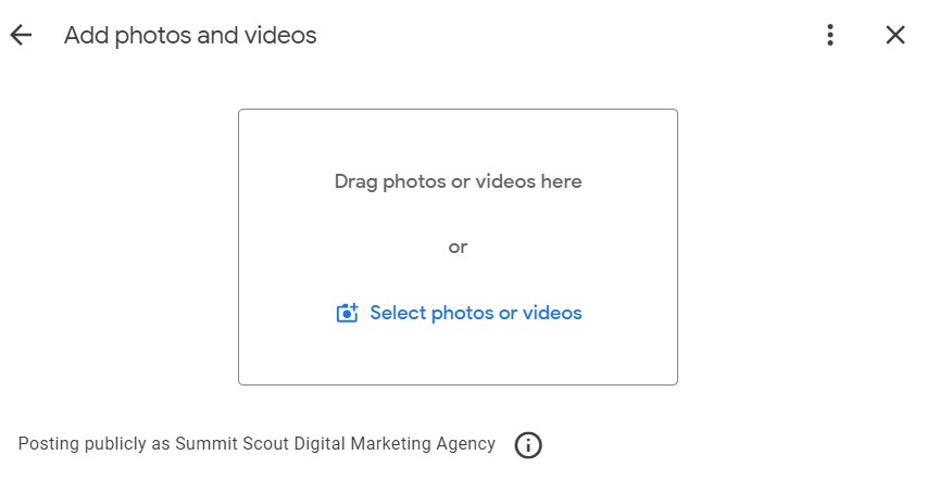 google my business image size photos and videos